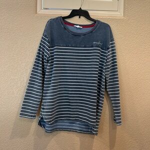 Jane and Delancey Blue and White Striped Long Sleeve Top